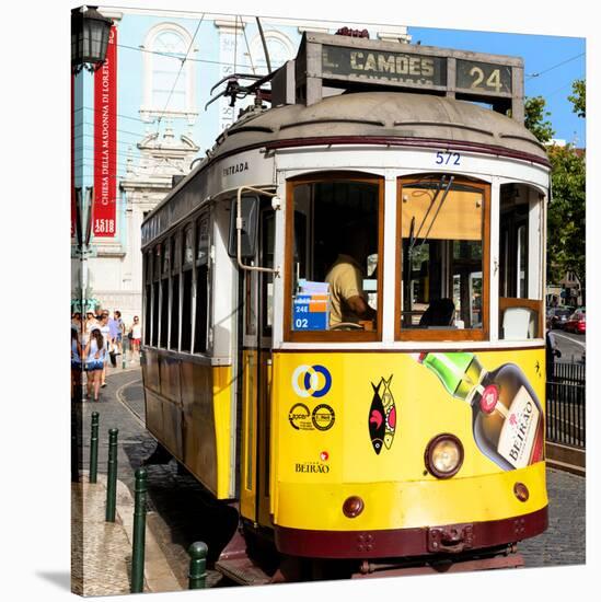 Welcome to Portugal Square Collection - Camoes 24 Lisbon Tramway III-Philippe Hugonnard-Stretched Canvas