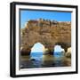 Welcome to Portugal Square Collection - Cliffs at the beach Praia da Marinha-Philippe Hugonnard-Framed Photographic Print