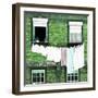 Welcome to Portugal Square Collection - Green Brick Facade-Philippe Hugonnard-Framed Photographic Print