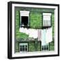 Welcome to Portugal Square Collection - Green Brick Facade-Philippe Hugonnard-Framed Photographic Print