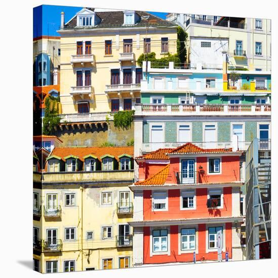 Welcome to Portugal Square Collection - Mix of Colorful Facades-Philippe Hugonnard-Stretched Canvas