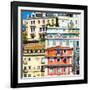 Welcome to Portugal Square Collection - Mix of Colorful Facades-Philippe Hugonnard-Framed Photographic Print