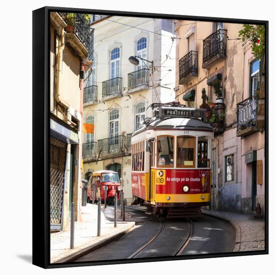 Welcome to Portugal Square Collection - Prazeres 28 Lisbon Tram-Philippe Hugonnard-Framed Stretched Canvas