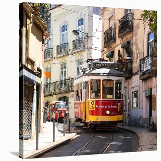 Welcome to Portugal Square Collection - Prazeres 28 Lisbon Tram-Philippe Hugonnard-Stretched Canvas