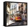 Welcome to Portugal Square Collection - Prazeres 28 Lisbon Tram-Philippe Hugonnard-Framed Stretched Canvas