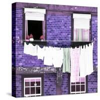 Welcome to Portugal Square Collection - Purple Brick Facade-Philippe Hugonnard-Stretched Canvas