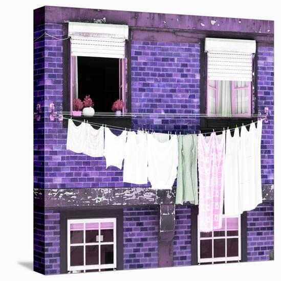 Welcome to Portugal Square Collection - Purple Brick Facade-Philippe Hugonnard-Stretched Canvas