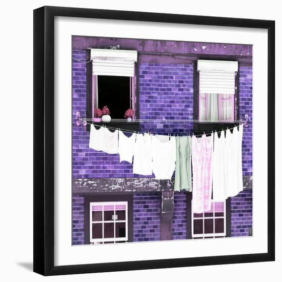 Welcome to Portugal Square Collection - Purple Brick Facade-Philippe Hugonnard-Framed Photographic Print