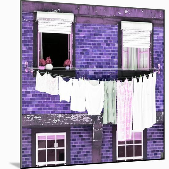 Welcome to Portugal Square Collection - Purple Brick Facade-Philippe Hugonnard-Mounted Photographic Print