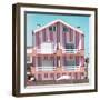 Welcome to Portugal Square Collection - Red Striped House II-Philippe Hugonnard-Framed Photographic Print