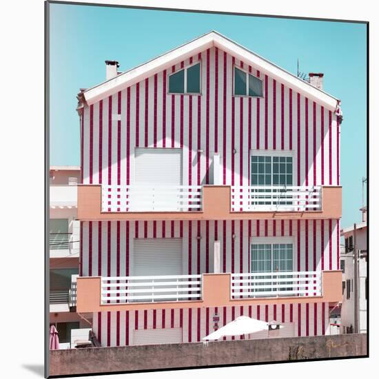 Welcome to Portugal Square Collection - Red Striped House II-Philippe Hugonnard-Mounted Photographic Print