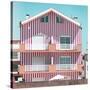 Welcome to Portugal Square Collection - Red Striped House II-Philippe Hugonnard-Stretched Canvas