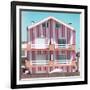 Welcome to Portugal Square Collection - Red Striped House II-Philippe Hugonnard-Framed Photographic Print