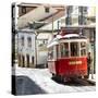 Welcome to Portugal Square Collection - Red Tram Old Town Lisbon-Philippe Hugonnard-Stretched Canvas