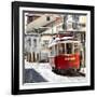 Welcome to Portugal Square Collection - Red Tram Old Town Lisbon-Philippe Hugonnard-Framed Premium Photographic Print