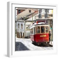 Welcome to Portugal Square Collection - Red Tram Old Town Lisbon-Philippe Hugonnard-Framed Photographic Print