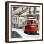 Welcome to Portugal Square Collection - Red Tram Old Town Lisbon-Philippe Hugonnard-Framed Premium Photographic Print