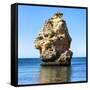 Welcome to Portugal Square Collection - Rocks at Praia da Marinha Beach-Philippe Hugonnard-Framed Stretched Canvas