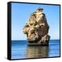 Welcome to Portugal Square Collection - Rocks at Praia da Marinha Beach-Philippe Hugonnard-Framed Stretched Canvas