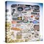 Welcome to Portugal Square Collection - Stickers Beach Art-Philippe Hugonnard-Stretched Canvas