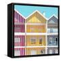 Welcome to Portugal Square Collection - Three Houses of Striped Colors IV-Philippe Hugonnard-Framed Stretched Canvas