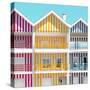 Welcome to Portugal Square Collection - Three Houses of Striped Colors IV-Philippe Hugonnard-Stretched Canvas