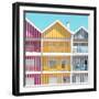 Welcome to Portugal Square Collection - Three Houses of Striped Colors IV-Philippe Hugonnard-Framed Photographic Print