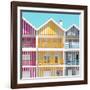 Welcome to Portugal Square Collection - Three Houses of Striped Colors IV-Philippe Hugonnard-Framed Photographic Print