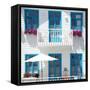 Welcome to Portugal Square Collection - White House and Blue Windows-Philippe Hugonnard-Framed Stretched Canvas