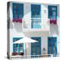 Welcome to Portugal Square Collection - White House and Blue Windows-Philippe Hugonnard-Stretched Canvas