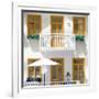 Welcome to Portugal Square Collection - White House and Dark Yellow Windows-Philippe Hugonnard-Framed Photographic Print