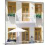 Welcome to Portugal Square Collection - White House and Dark Yellow Windows-Philippe Hugonnard-Mounted Photographic Print