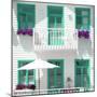 Welcome to Portugal Square Collection - White House and Green Windows-Philippe Hugonnard-Mounted Photographic Print