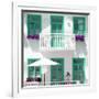 Welcome to Portugal Square Collection - White House and Green Windows-Philippe Hugonnard-Framed Photographic Print