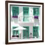 Welcome to Portugal Square Collection - White House and Green Windows-Philippe Hugonnard-Framed Photographic Print