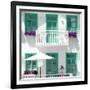 Welcome to Portugal Square Collection - White House and Green Windows-Philippe Hugonnard-Framed Photographic Print