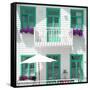 Welcome to Portugal Square Collection - White House and Green Windows-Philippe Hugonnard-Framed Stretched Canvas