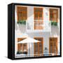 Welcome to Portugal Square Collection - White House and Orange Windows-Philippe Hugonnard-Framed Stretched Canvas