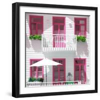 Welcome to Portugal Square Collection - White House and Pink Windows-Philippe Hugonnard-Framed Photographic Print