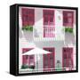 Welcome to Portugal Square Collection - White House and Pink Windows-Philippe Hugonnard-Framed Stretched Canvas