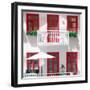 Welcome to Portugal Square Collection - White House and Red Windows-Philippe Hugonnard-Framed Photographic Print