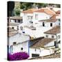 Welcome to Portugal Square Collection - White Houses Obidos-Philippe Hugonnard-Stretched Canvas