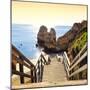 Welcome to Portugal Square Collection - Wooden Stairs to Praia do Camilo Beach at Sunset-Philippe Hugonnard-Mounted Photographic Print