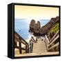 Welcome to Portugal Square Collection - Wooden Stairs to Praia do Camilo Beach at Sunset-Philippe Hugonnard-Framed Stretched Canvas