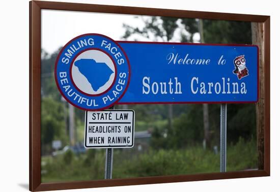 Welcome to South Carolina Sign-Paul Souders-Framed Photographic Print