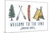 Welcome to the Lake - Adventure Awaits - Lake Icons Design-Lantern Press-Mounted Premium Giclee Print