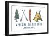 Welcome to the Lake - Adventure Awaits - Lake Icons Design-Lantern Press-Framed Art Print