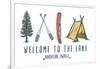 Welcome to the Lake - Adventure Awaits - Lake Icons Design-Lantern Press-Framed Art Print