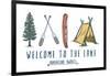 Welcome to the Lake - Adventure Awaits - Lake Icons Design-Lantern Press-Framed Art Print