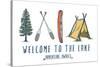 Welcome to the Lake - Adventure Awaits - Lake Icons Design-Lantern Press-Stretched Canvas